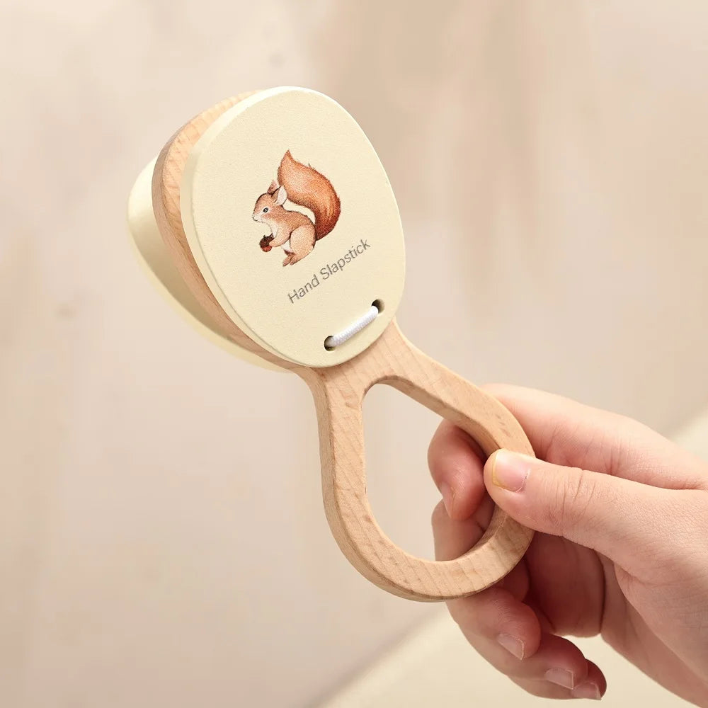 Montessori Musical Instruments Toy Set – Wooden Rattle, Drum, and Xylophone for Babies and Toddlers