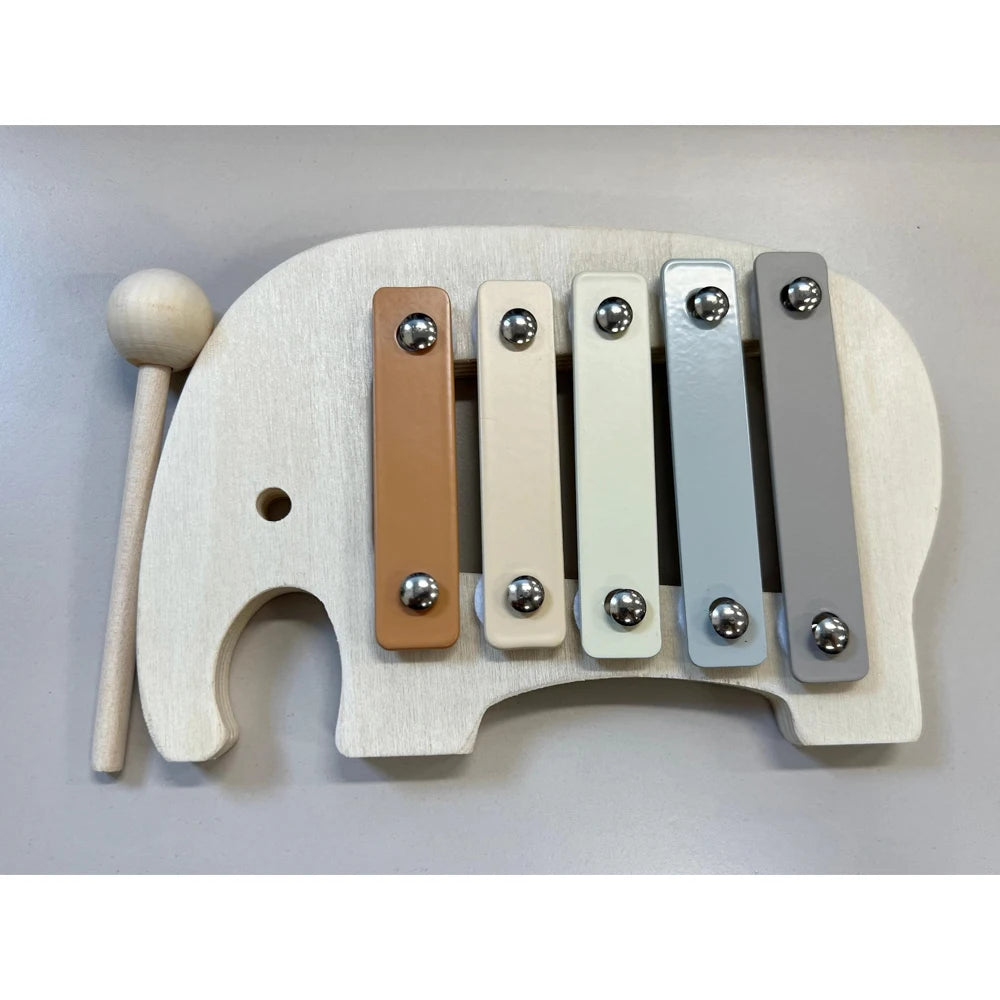 Montessori Musical Instruments Toy Set – Wooden Rattle, Drum, and Xylophone for Babies and Toddlers