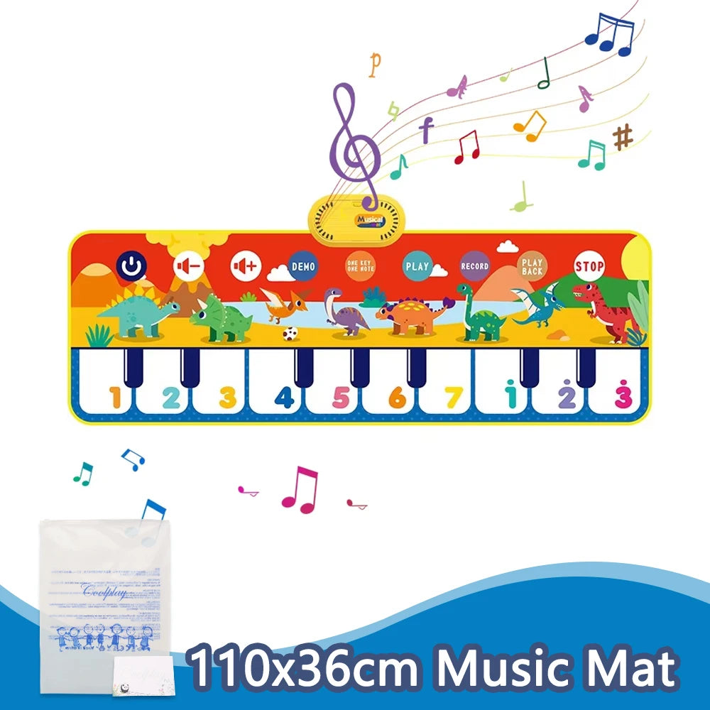 Toddler Music Piano Mat – Foldable Floor Keyboard with Animal Sounds & Lights