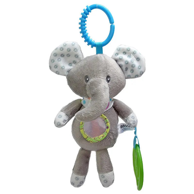 Hanging Sensory Rattle Toy – Plush Animal Teether for Cribs, Strollers & Car Seats