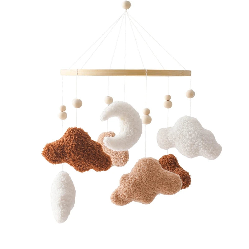 Wooden Crochet Star Baby Crib Mobile – Bed Bell Rattle Toy for Newborn Comfort and Sleep