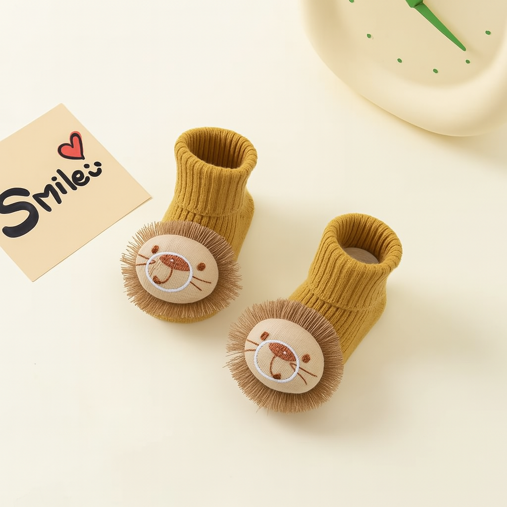 Cartoon Bear Baby Floor Socks – Soft Anti-Slip Winter Shoes for Toddlers 0–3Y