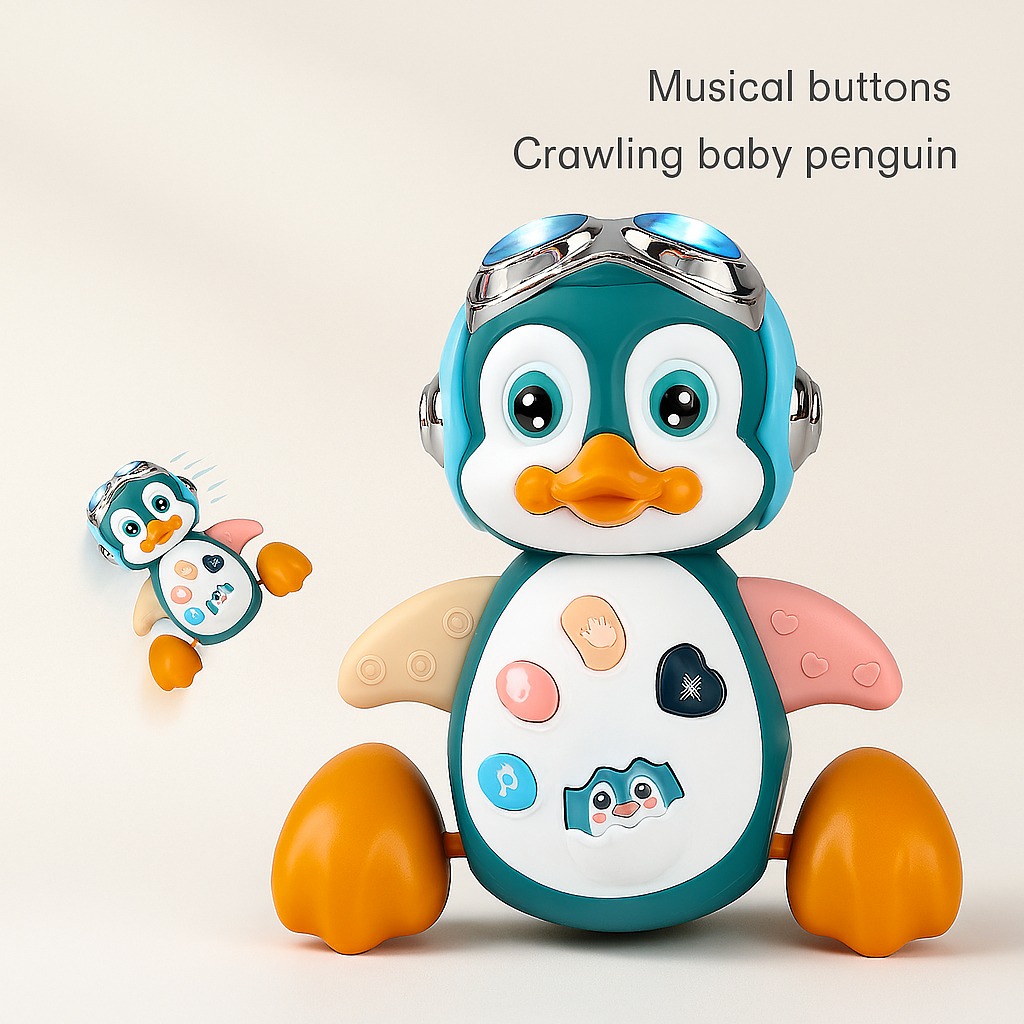 Baby Musical Crawling Penguin – Interactive Light-Up Toy for Tummy Time and Learning