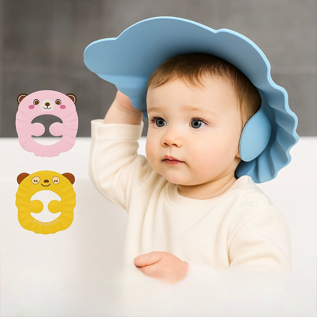 Adjustable Baby Shower Cap – Soft Shampoo Shield with Ear & Eye Protection for Toddlers