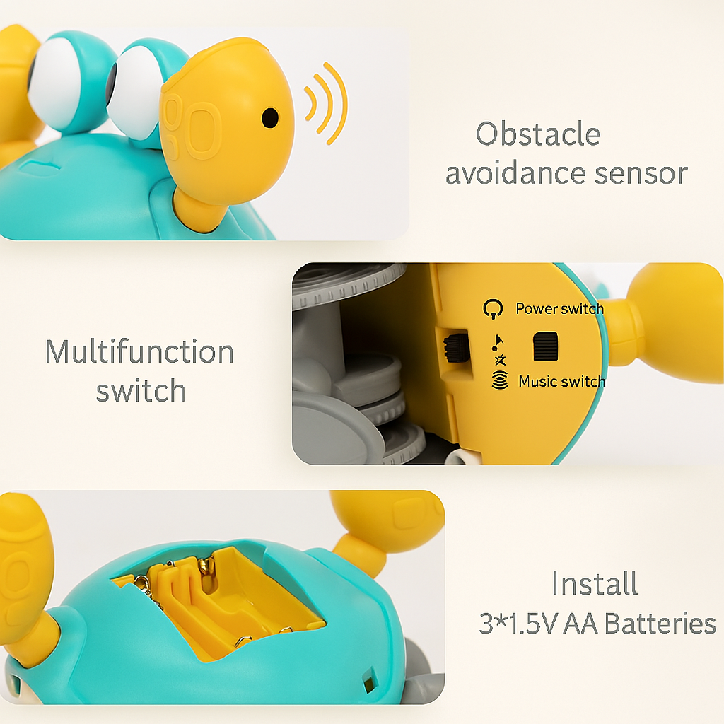 Dancing Crab Interactive Crawling Toy – Battery-Powered Escape Toy for Kids Aged 3–6