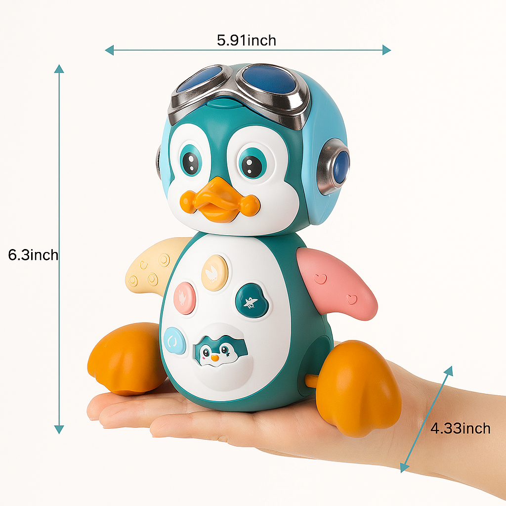 Baby Musical Crawling Penguin – Interactive Light-Up Toy for Tummy Time and Learning