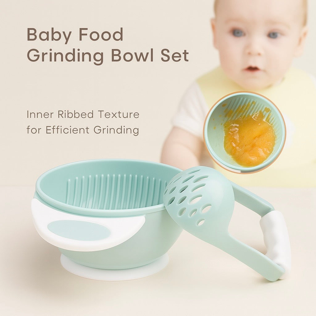 Baby Food Grinding Bowl Set – Manual Fruit & Veggie Supplementary Food Tool for Toddlers