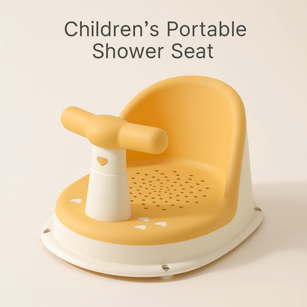 Children's Portable Shower Seat – Safe & Supportive Bathing Stand for Babies and Toddlers