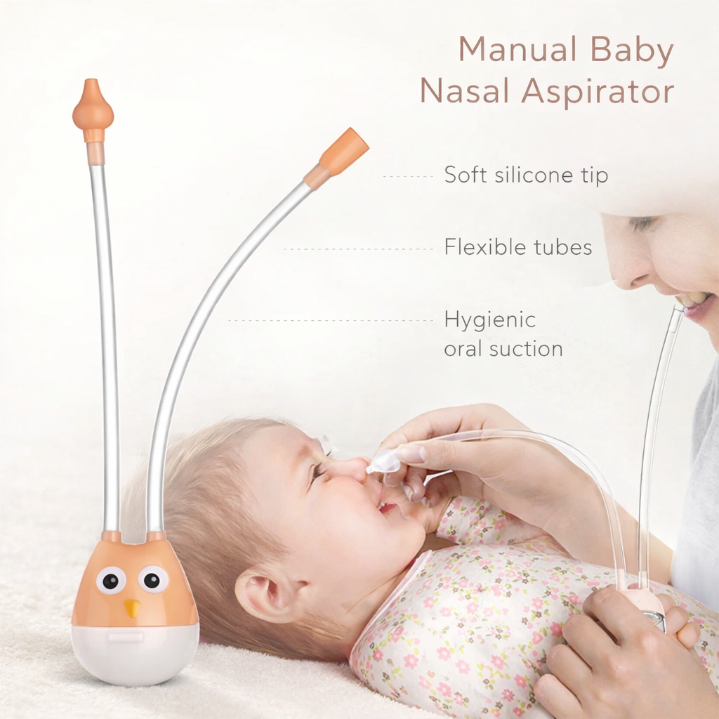 Manual Baby Nasal Aspirator – Anti-Backwash Nose Cleaner for Newborns