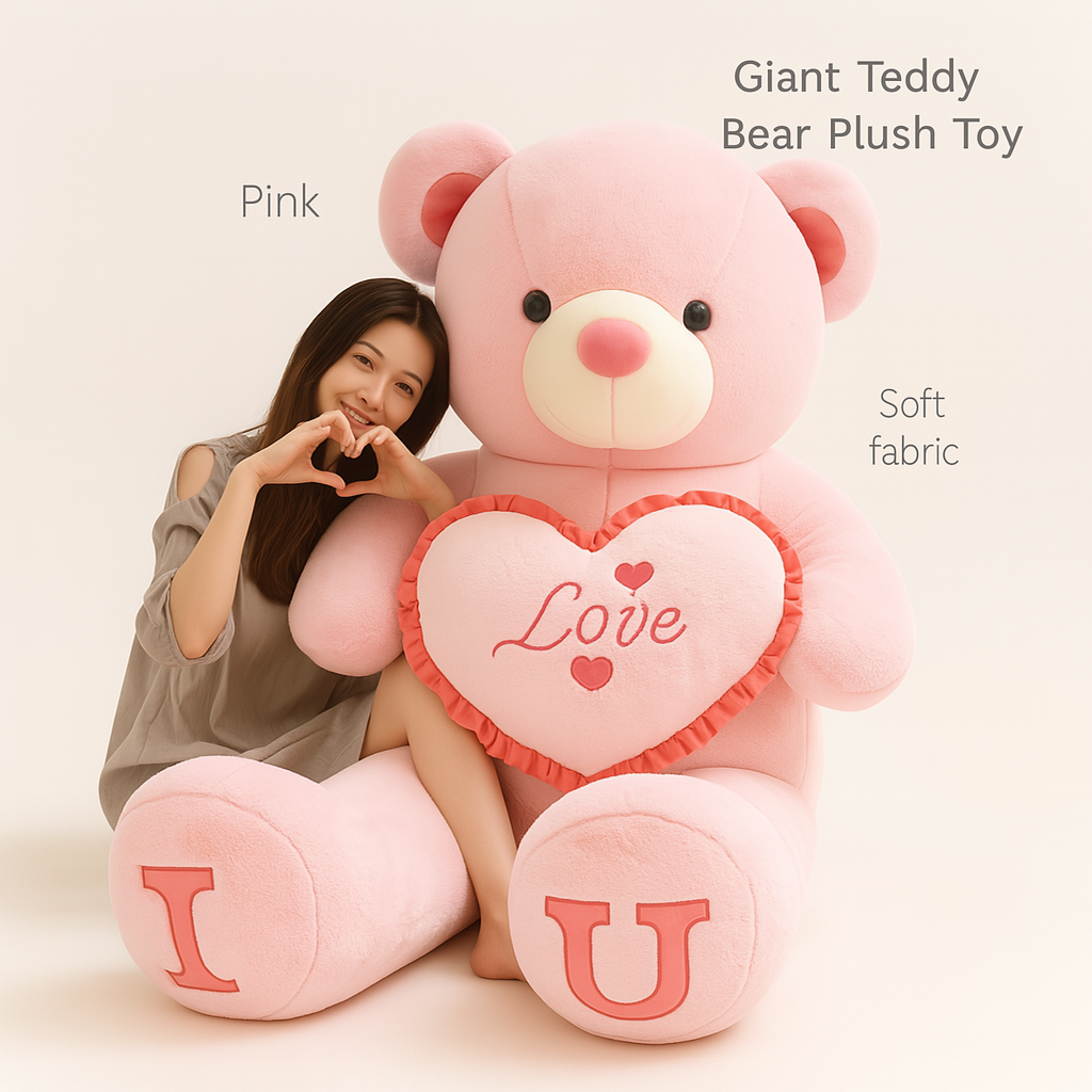 Giant Teddy Bear Plush Toy – 80/100cm Soft Stuffed Animal Gift for Kids & Loved Ones