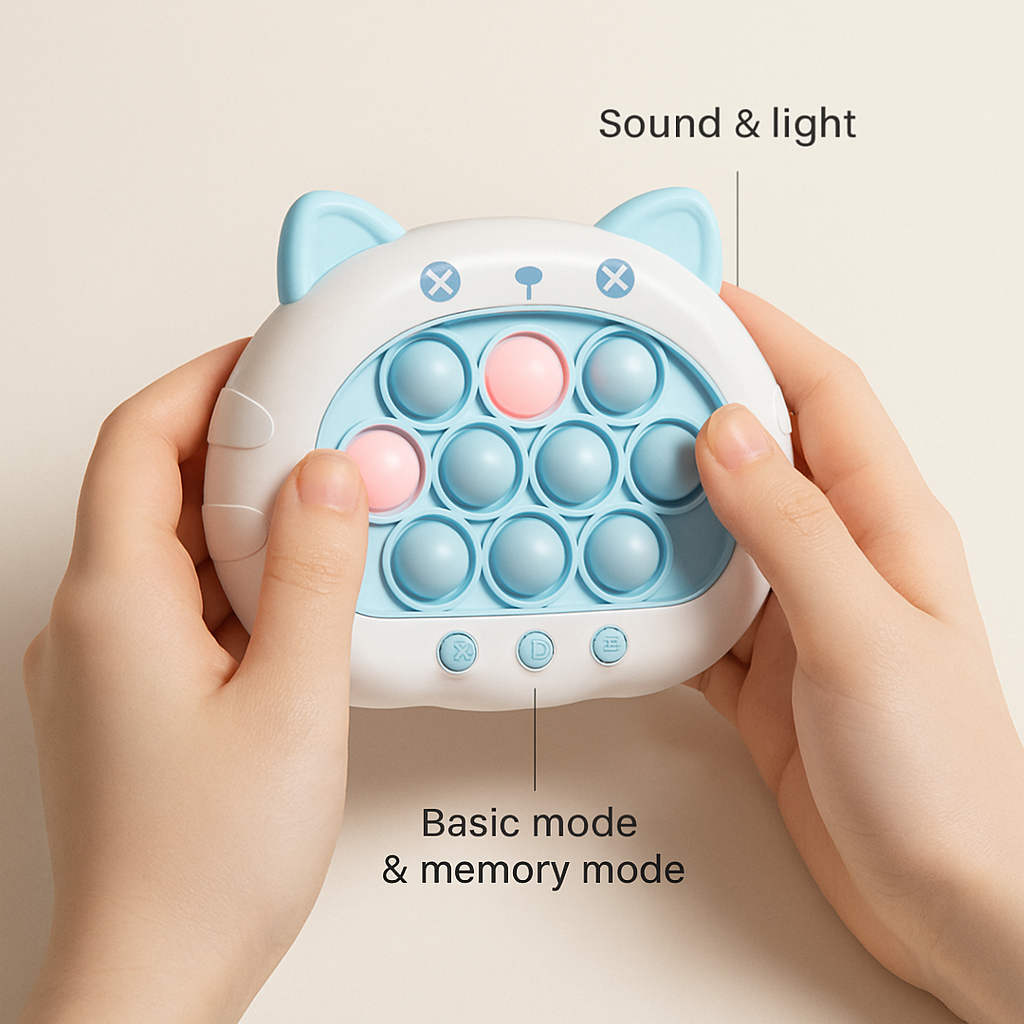 Electronic Quick Push Bubble Game Console – Kids’ Light-Up Sensory Toy Gift 1–12Y