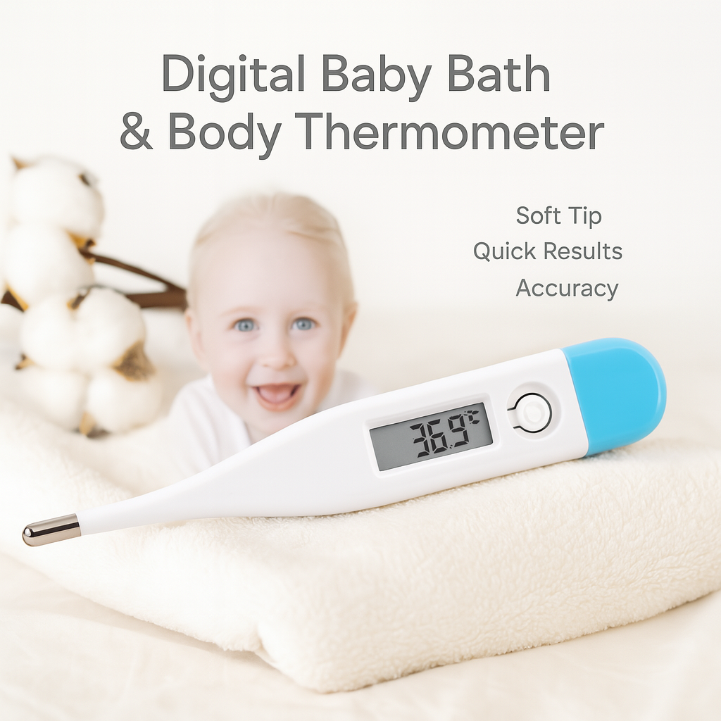 Digital Baby Bath & Body Thermometer – Accurate Armpit & Oral Temperature Monitor with Fever Alert