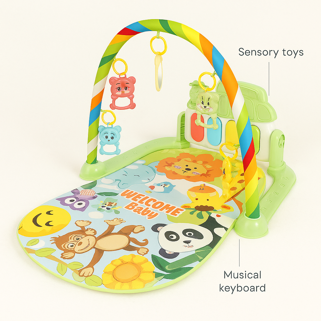 Baby Musical Activity Gym – Piano Play Mat with Lights for Newborn Development