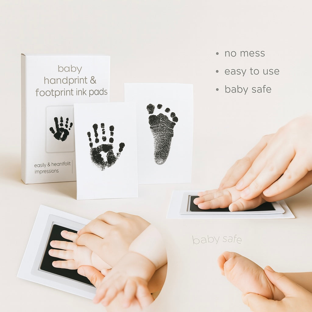 2-Set Baby Handprint & Footprint Ink Pads – Safe, Inkless Keepsake Kit for Babies or Pets