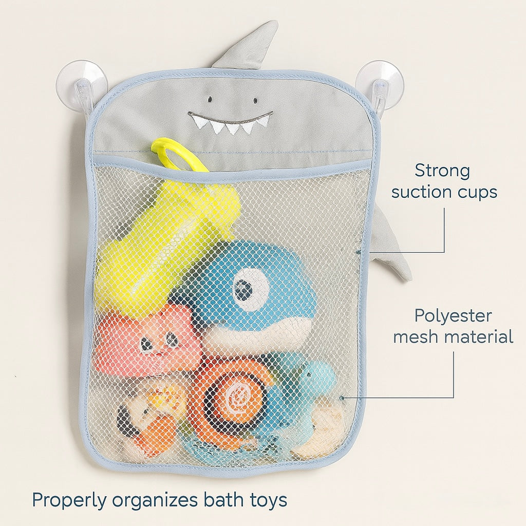 Baby Bath Toy Storage Net – Mesh Organiser with Cartoon Animal Design for Bathrooms