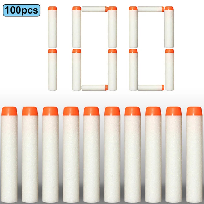 7.2cm Soft Foam Darts – 100PCS Refill Pack for NERF N-Strike Blasters