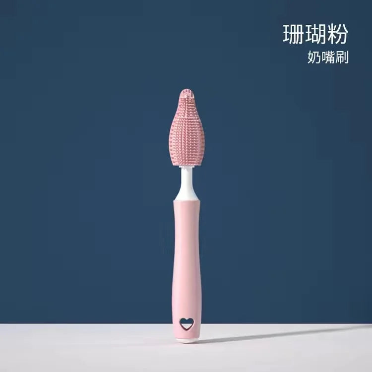 360° Silicone Bottle Cleaning Brush Set for Baby Bottles, Straws & Pacifiers – Eco-Friendly Tools