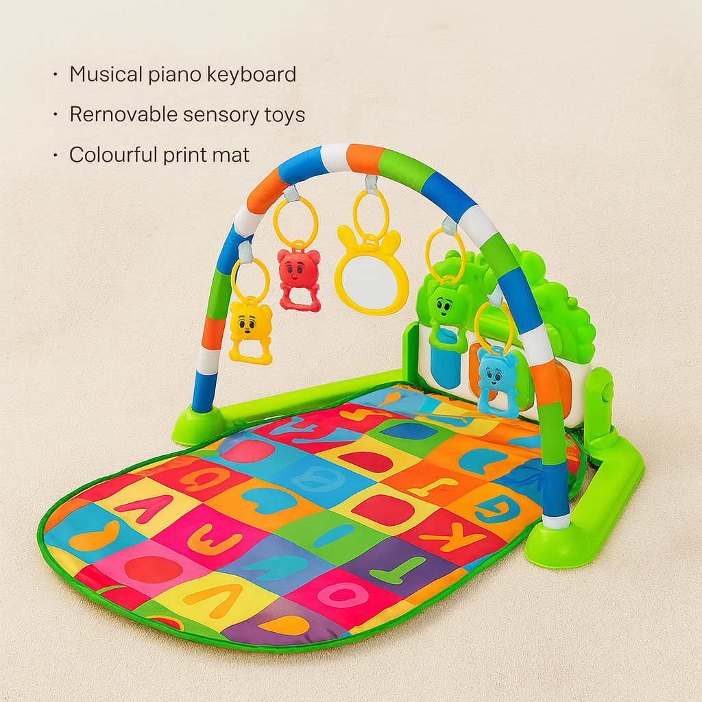 Baby Musical Activity Gym – Piano Play Mat with Lights for Newborn Development