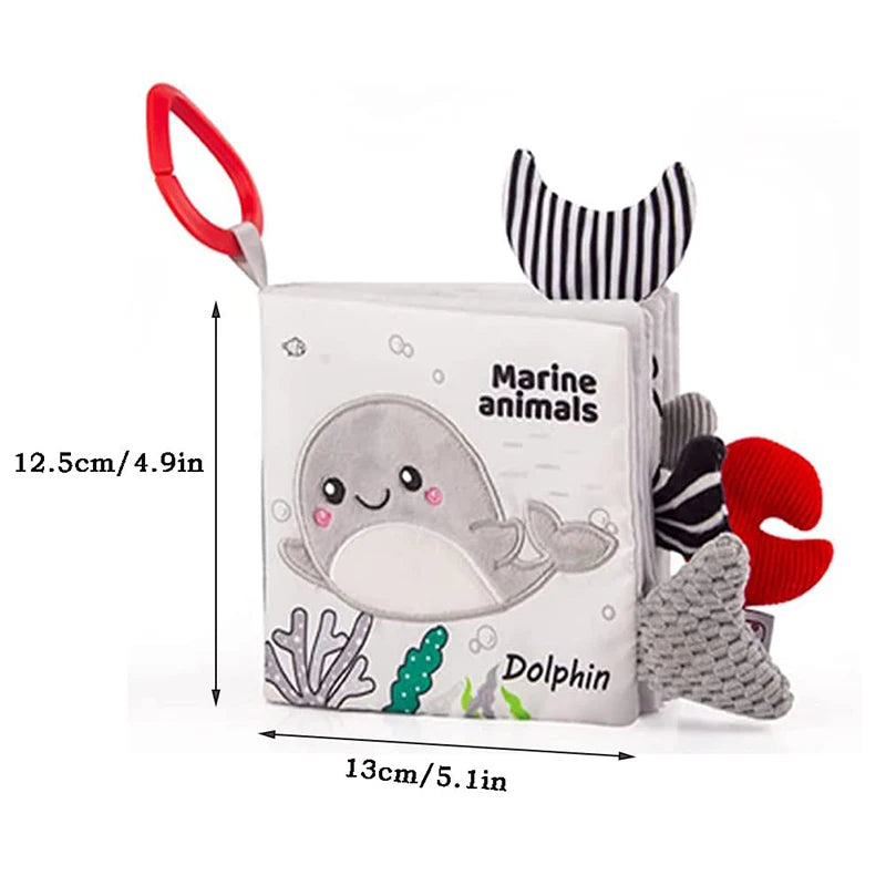 Soft Baby Cloth Book – Sensory Learning Toy for Infants Aged 0–12 Months