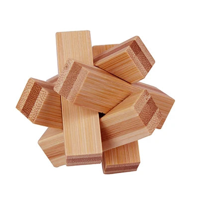 Wooden Kong Ming Lock Lu Ban Puzzle Toy for Kids & Adults – Brain Teaser 3D Montessori Game