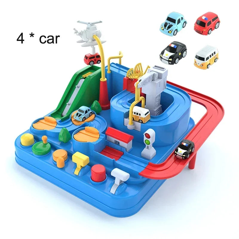 Track Car Adventure Game Toy – Interactive Rail Racing Educational Set for Kids 2–12Y