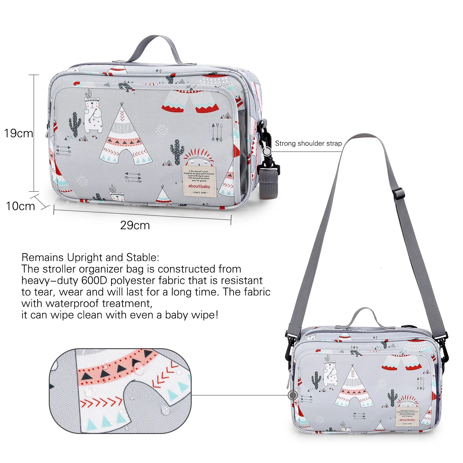 Waterproof Baby Mummy Bag – Wet/Dry Double Handle Diaper Organizer with Fashion Prints