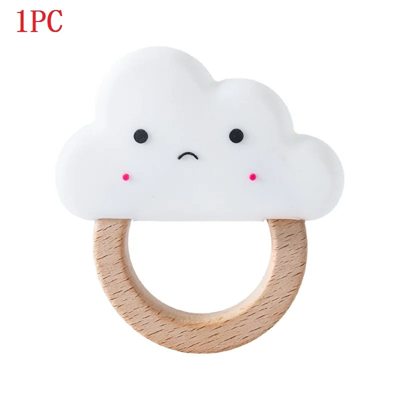 Model PMZ0044 – 5PCS Wooden Baby Teether Set | Beech Rodent & Animal Pendants for DIY Gifts