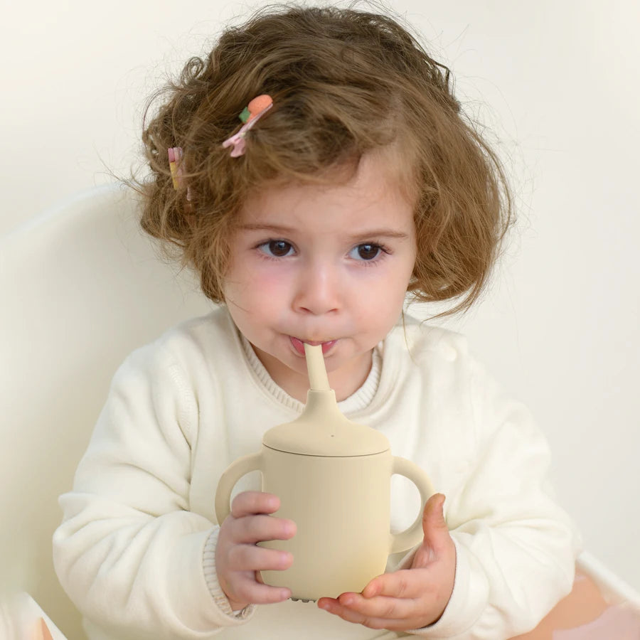 2-in-1 Silicone Baby Cup – Straw & Snack Cup with Handles for Easy Feeding