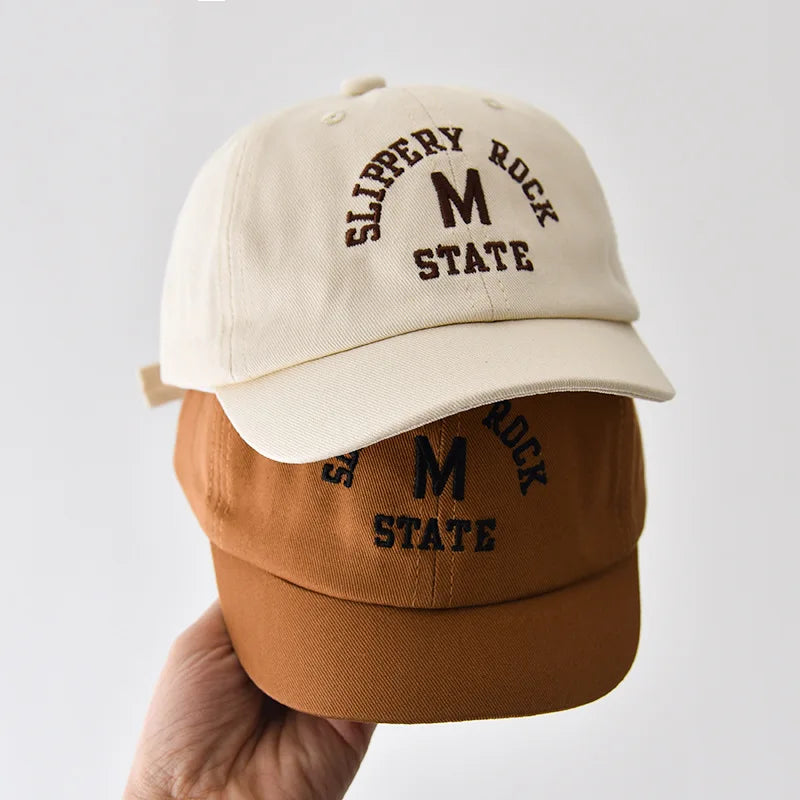 Embroidered Korean Baby Baseball Cap – Adjustable Cotton Summer Hat for 5M–3Y