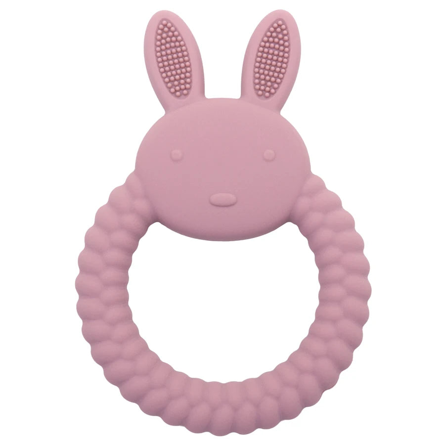 Silicone Rabbit Baby Teether – BPA-Free Cartoon Teething Toy for Infants