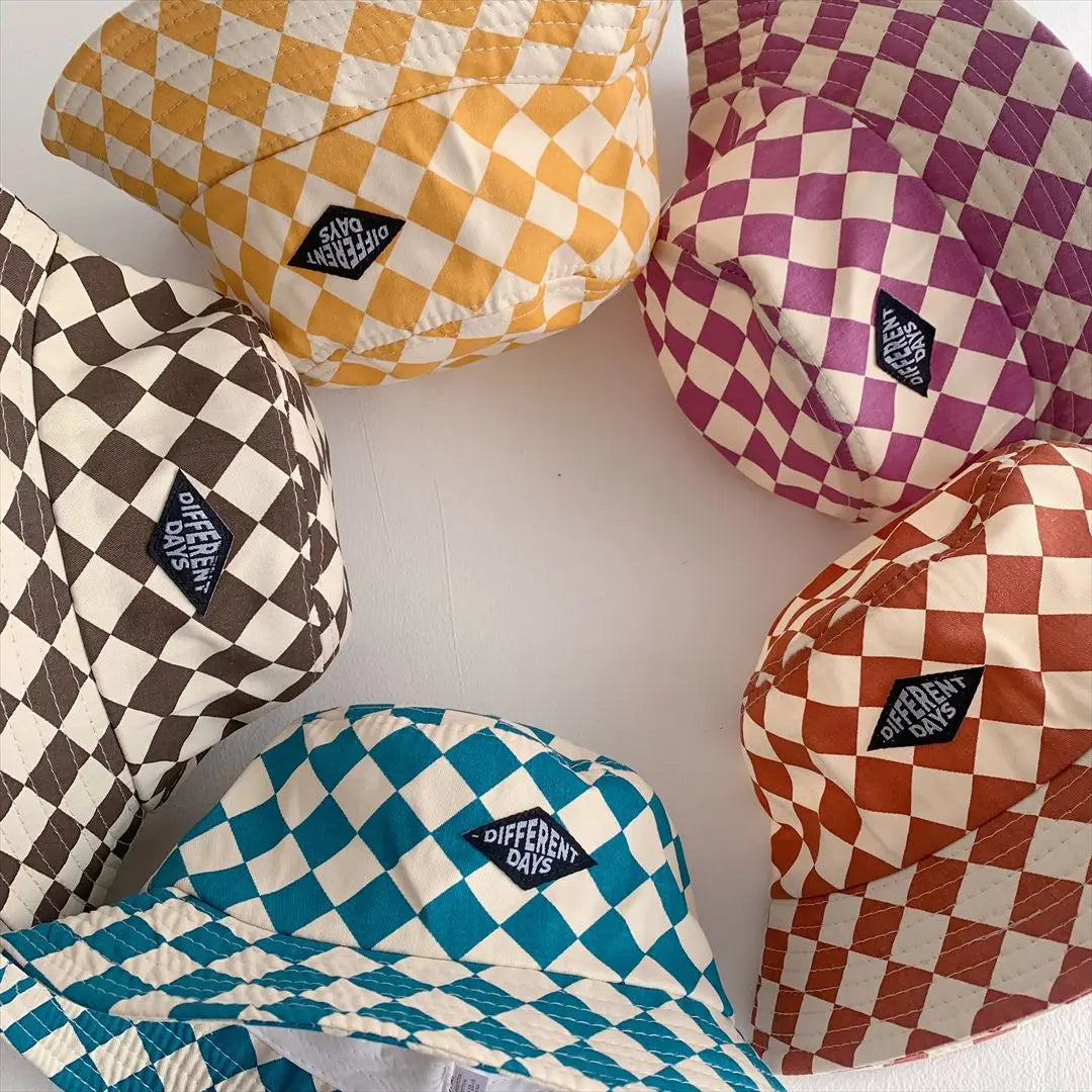 Fashionable Checkerboard Kids Bucket Hat – Soft Plaid Sun Hat for Baby Boys & Girls