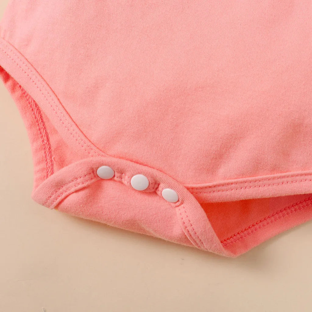 3PCS Baby Girl Summer Outfit – Rabbit Bodysuit, Floral Shorts & Headband (0–18 Months)