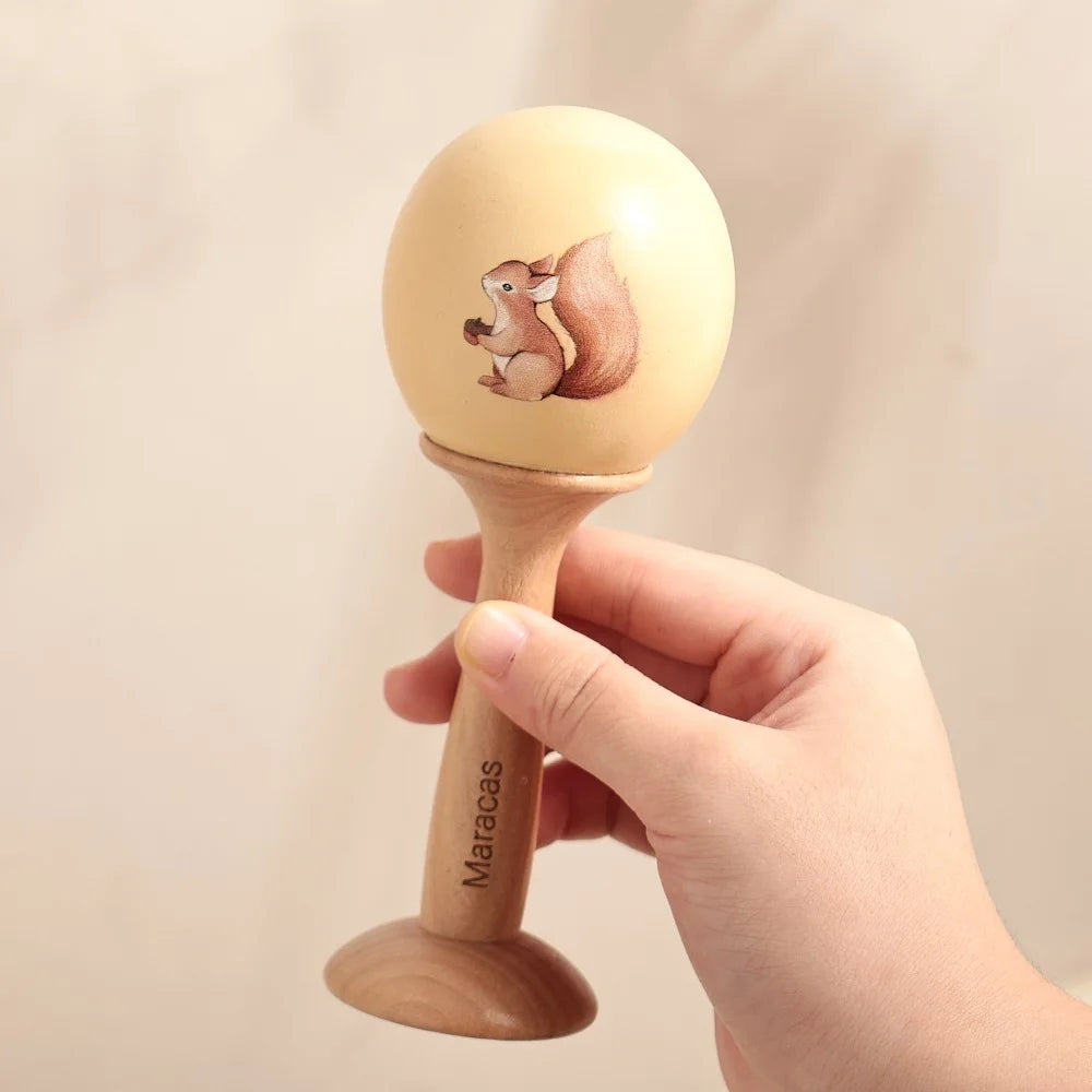 Montessori Musical Instruments Toy Set – Wooden Rattle, Drum, and Xylophone for Babies and Toddlers