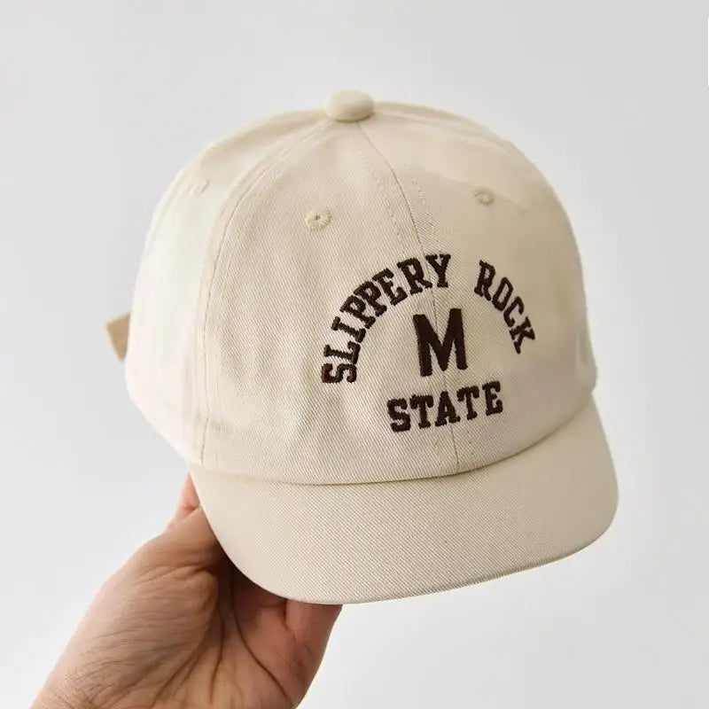 Embroidered Korean Baby Baseball Cap – Adjustable Cotton Summer Hat for 5M–3Y