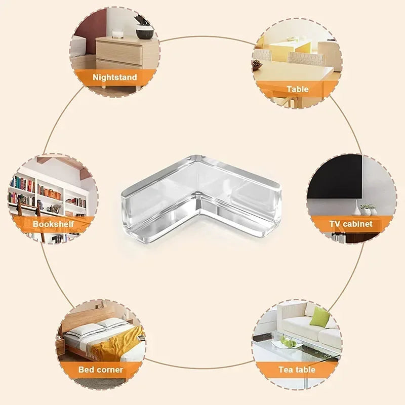 Silicone Corner Protectors – Soft Transparent Guards for Baby Safety (4/10pcs)