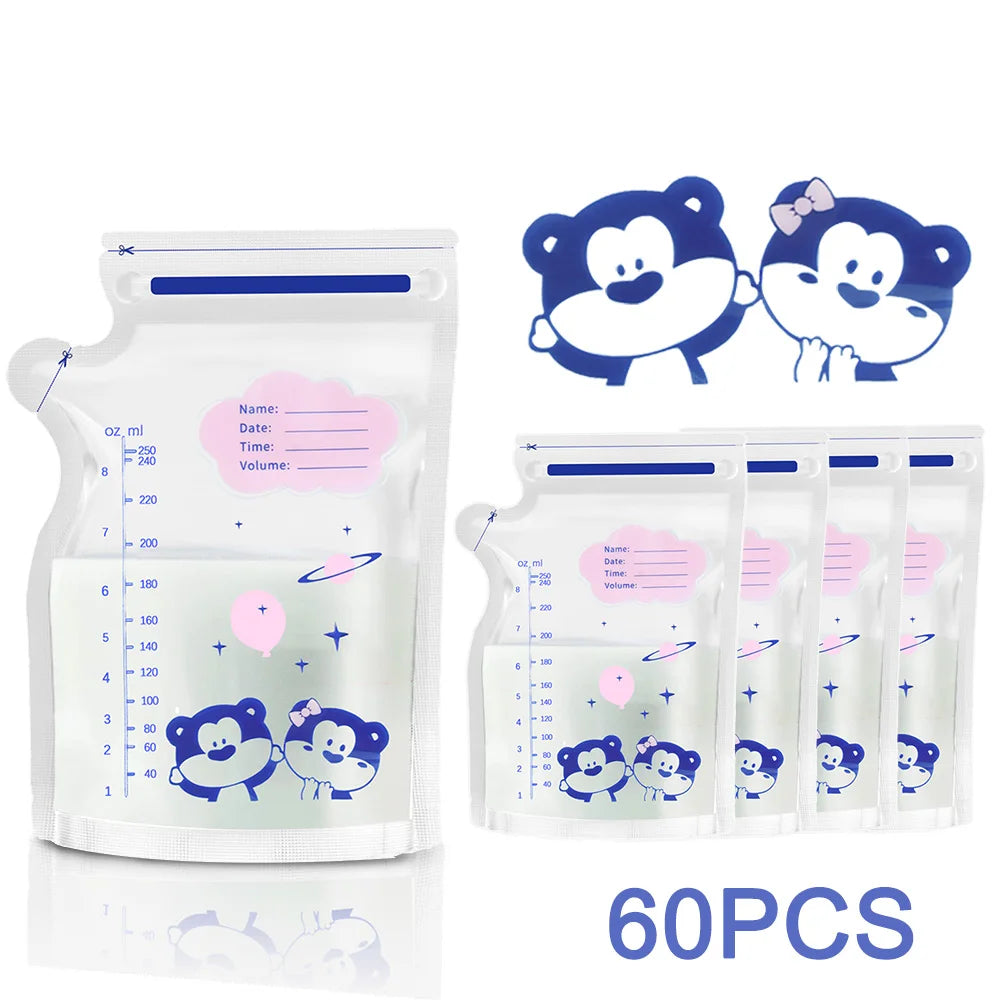 250ml BPA-Free Breast Milk Storage Bags – Leakproof Freezer Pouches for Safe Baby Feeding