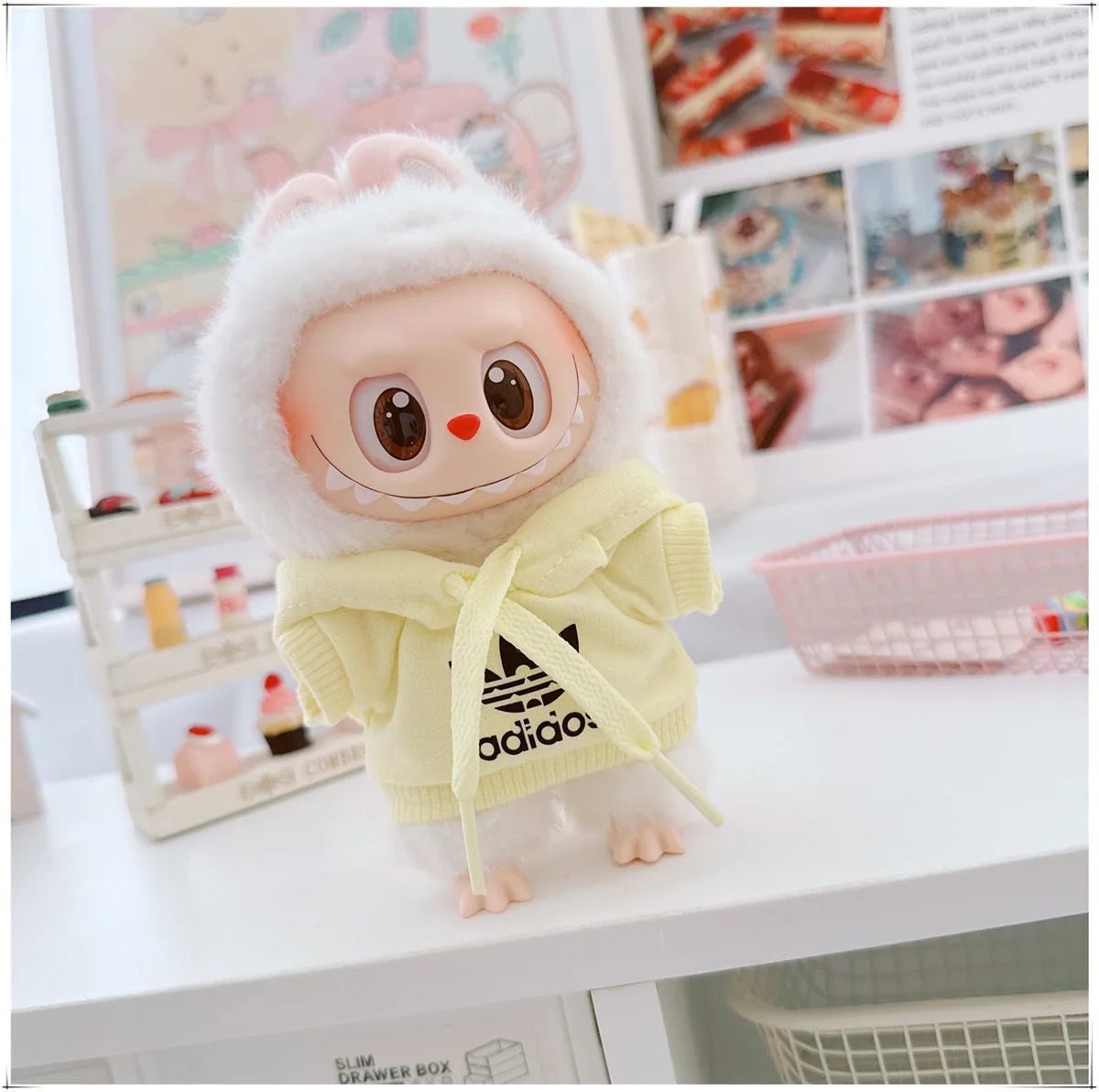 Labubu V1/V2/V3 Doll Clothing Set – Trendy Korean Hoodie & Pants Outfit 15–17cm Dolls