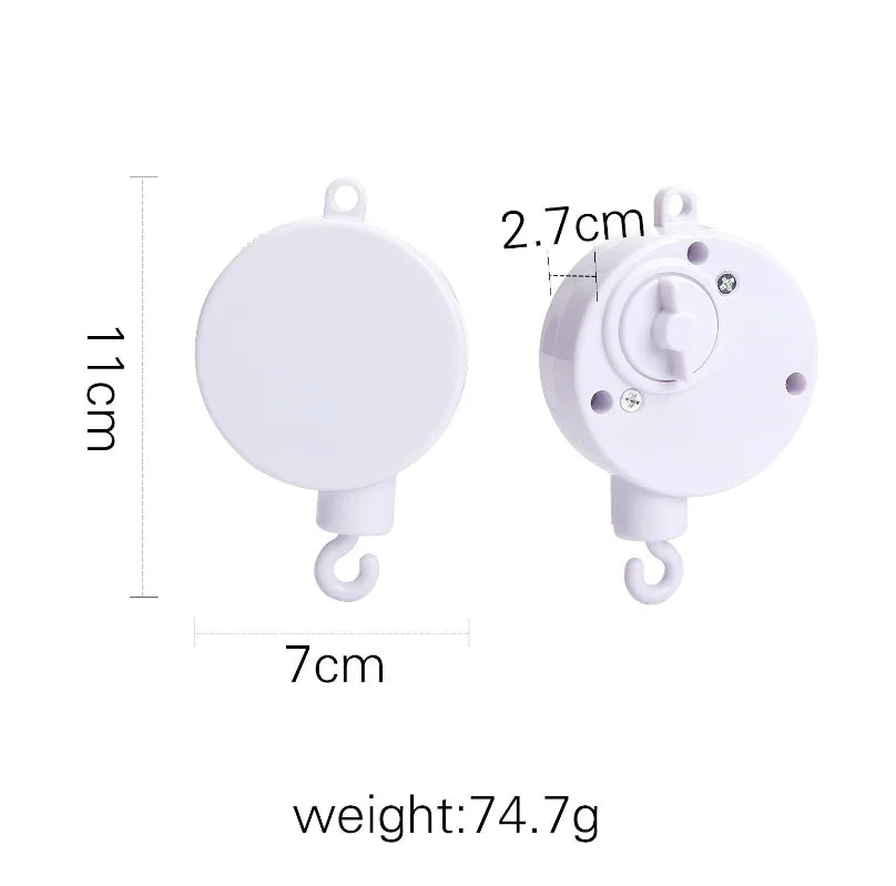 Baby Wooden Crib Mobile with Cartoon Rabbit Rattles | Bed Bell Toy & Arm Bracket for Newborns