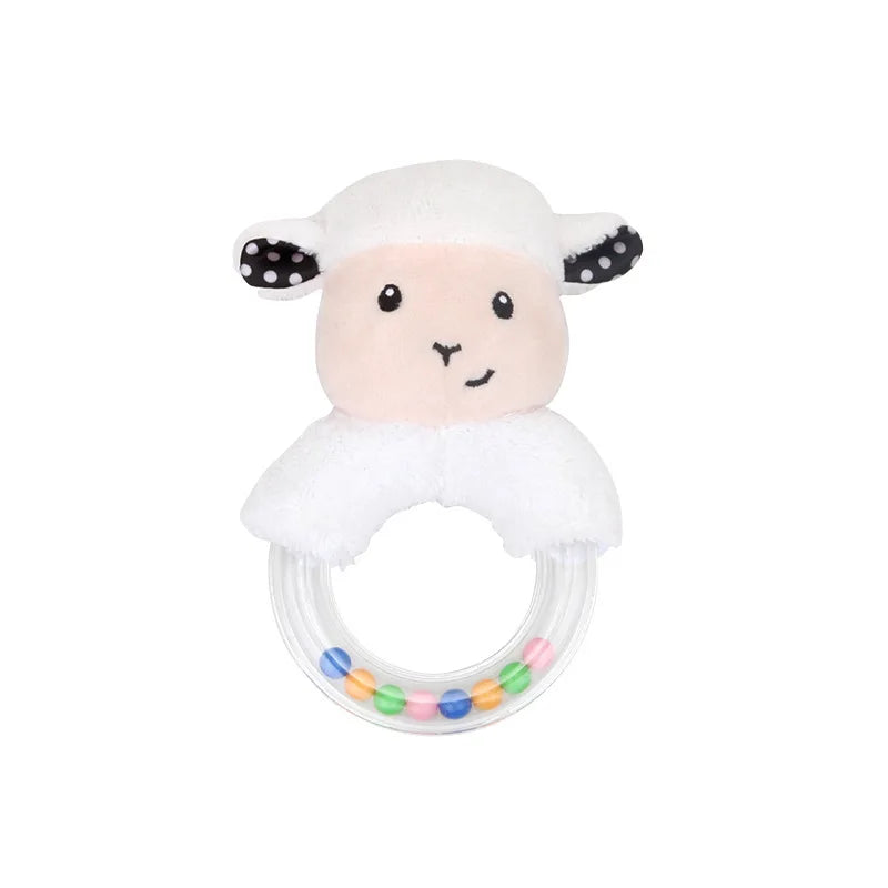 Hanging Sensory Rattle Toy – Plush Animal Teether for Cribs, Strollers & Car Seats