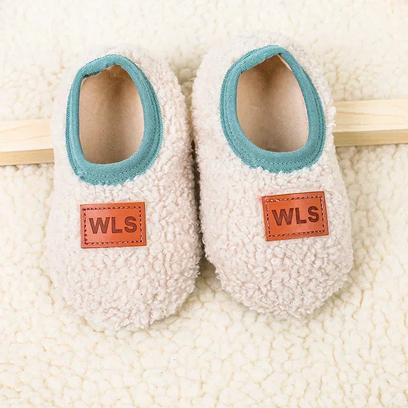 Winter Warm Baby Slippers – Soft Plush Indoor Floor Shoes with Anti-slip Sole for Toddlers