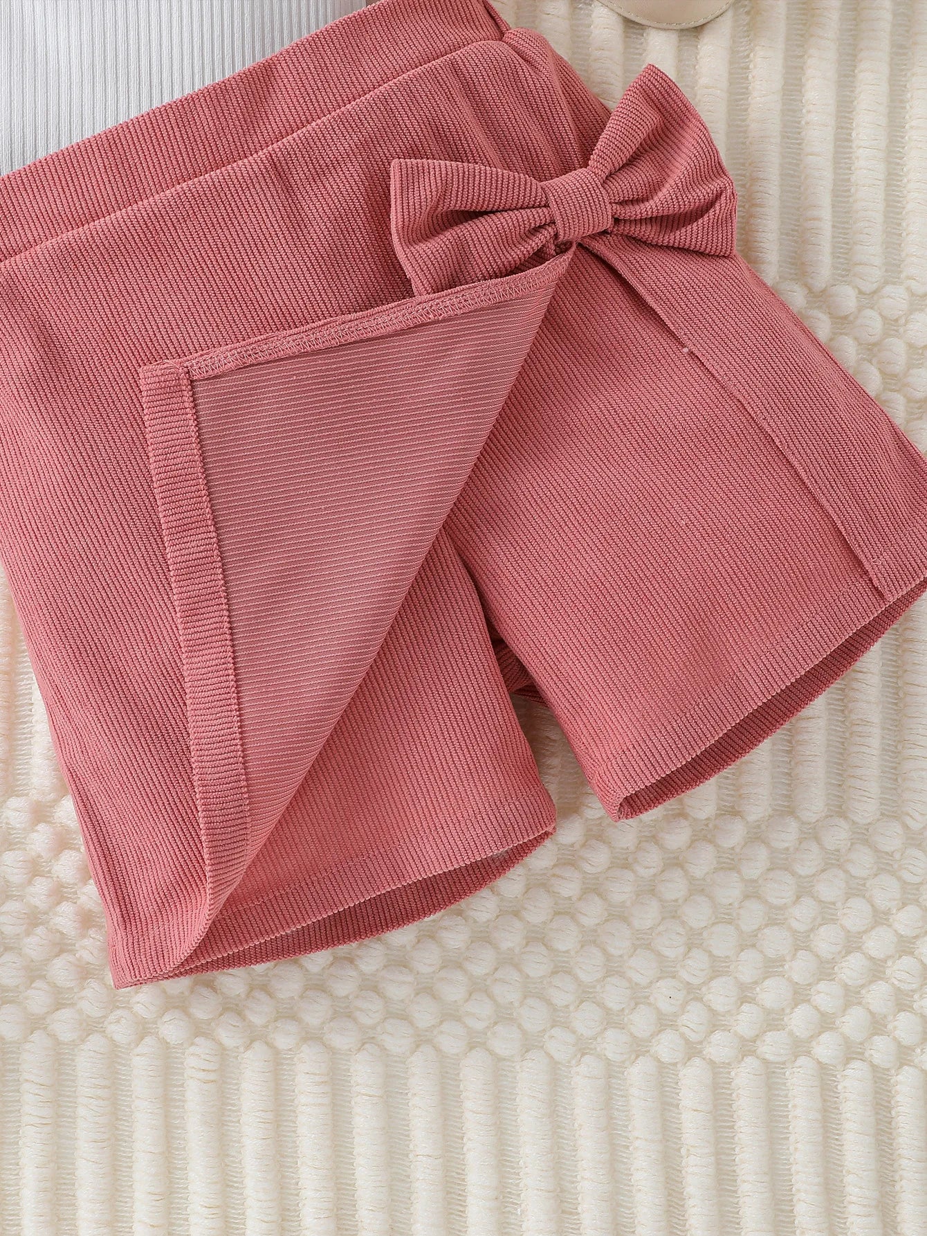 Toddler Girl Puff Sleeve Heart Top & Pink Shorts Set – Summer Outfit for 1–6 Years