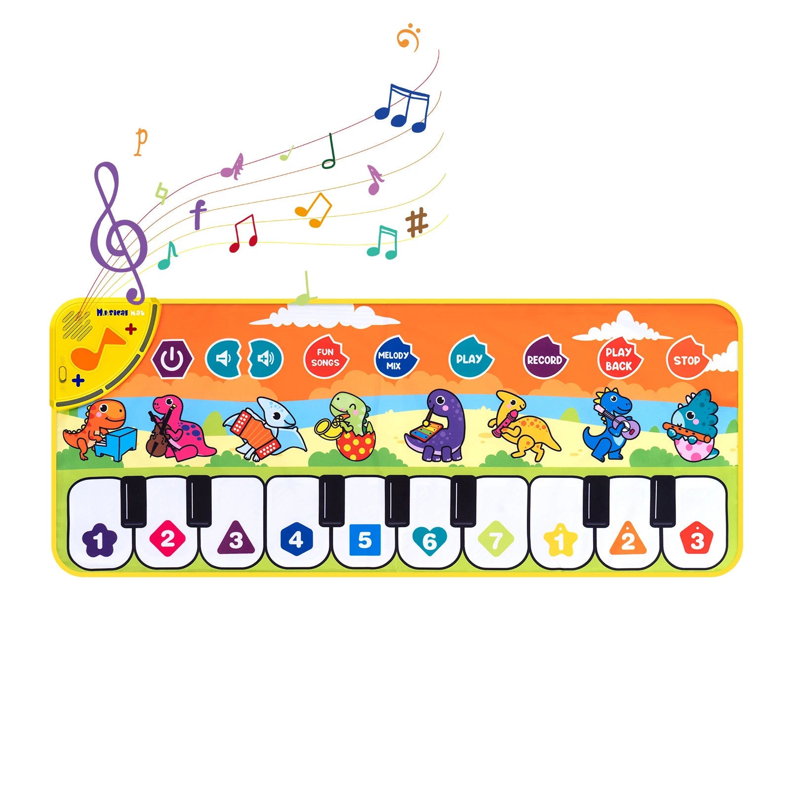 Toddler Music Piano Mat – Foldable Floor Keyboard with Animal Sounds & Lights
