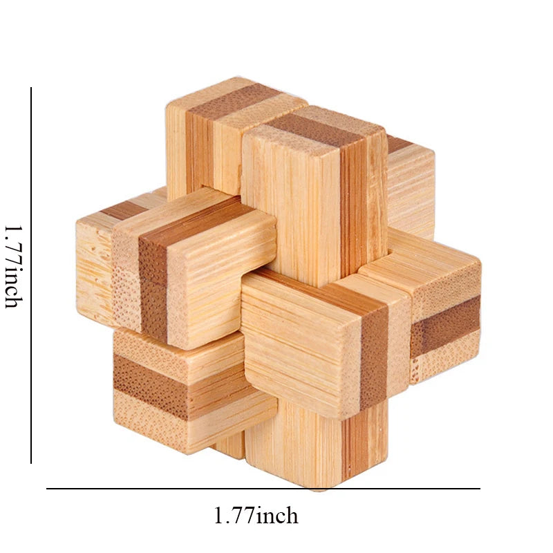 Wooden Kong Ming Lock Lu Ban Puzzle Toy for Kids & Adults – Brain Teaser 3D Montessori Game