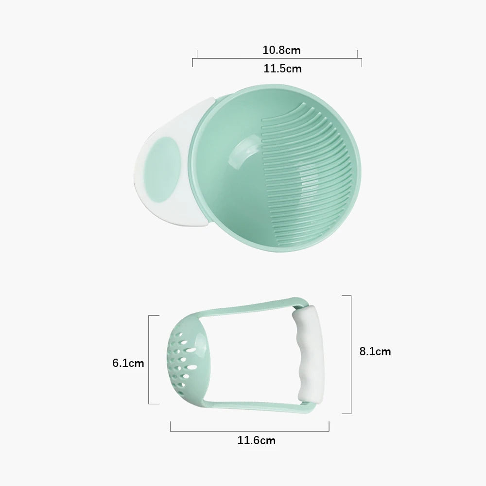 Baby Food Grinding Bowl Set – Manual Fruit & Veggie Supplementary Food Tool for Toddlers