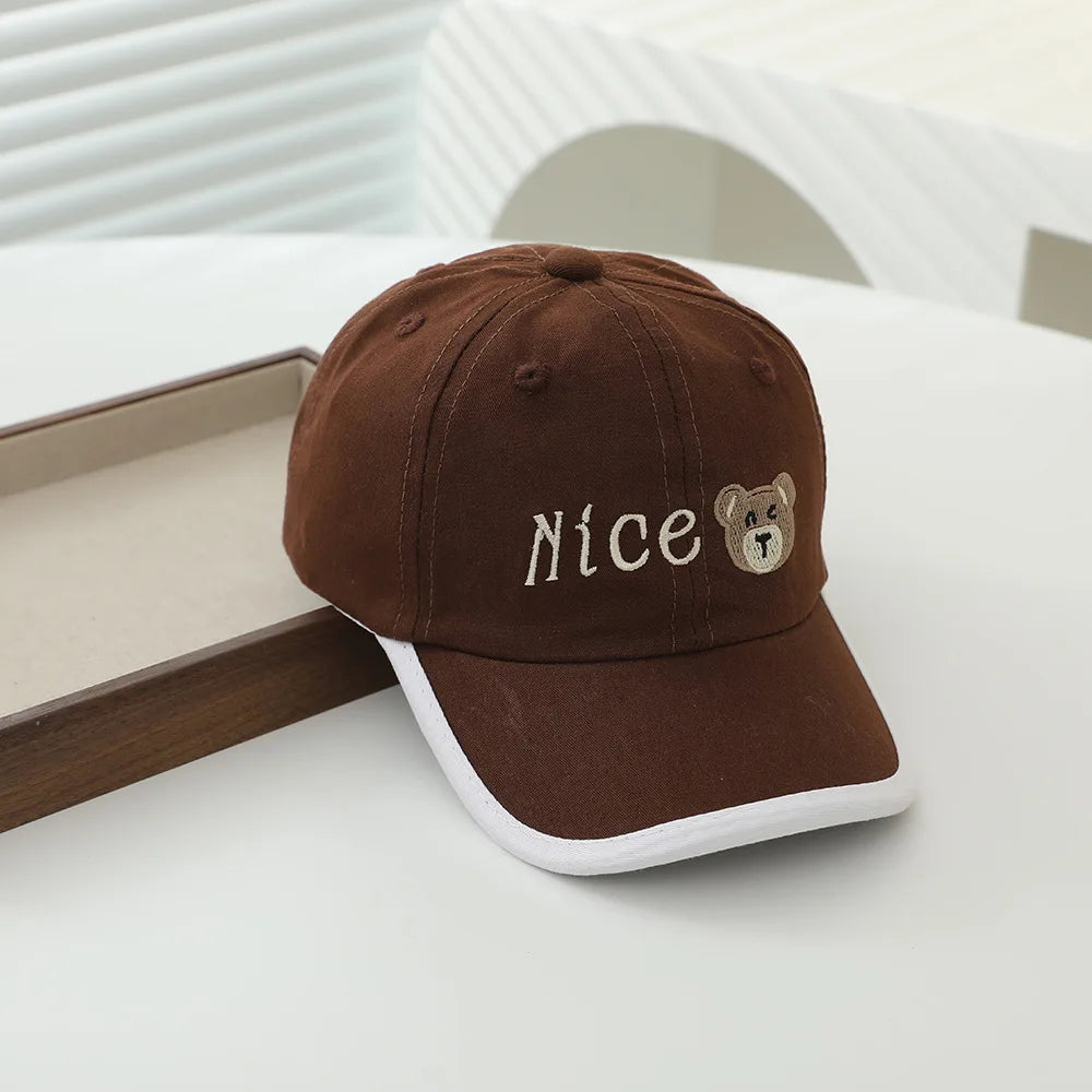 Adjustable Cotton Baby Baseball Cap – Letter Embroidery Snapback Hat for 1–3Y