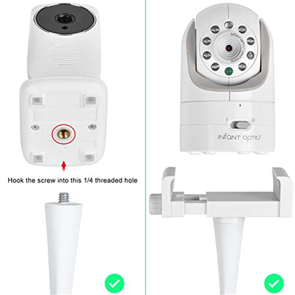 Universal Flexible Baby Monitor Holder – Adjustable 1/4” Clip Mount for Camera & Crib Use