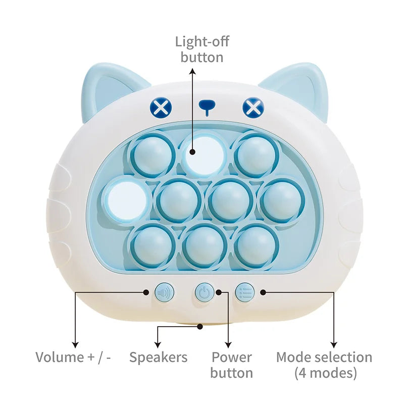 Electronic Quick Push Bubble Game Console – Kids’ Light-Up Sensory Toy Gift 1–12Y