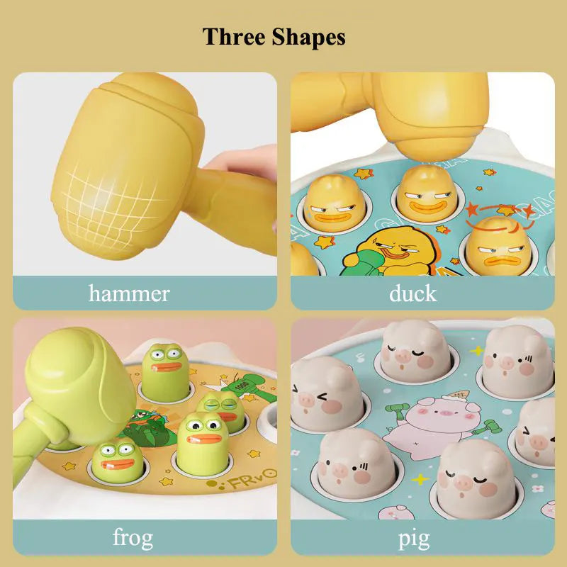 Montessori Animal Hammer Toy – Duck, Frog & Pig Puzzle Game for Toddlers 12–24 Months
