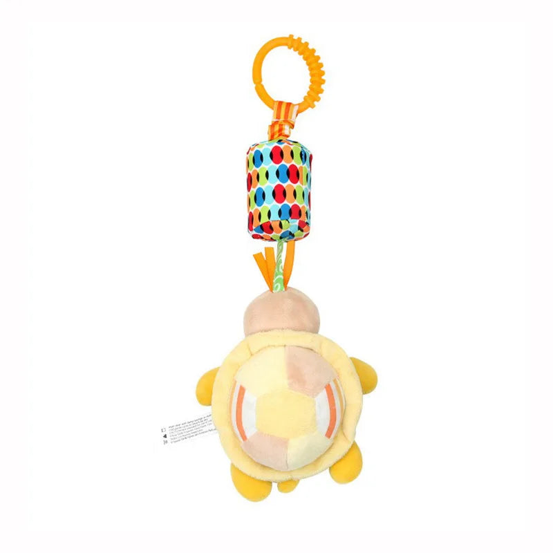 Hanging Sensory Rattle Toy – Plush Animal Teether for Cribs, Strollers & Car Seats