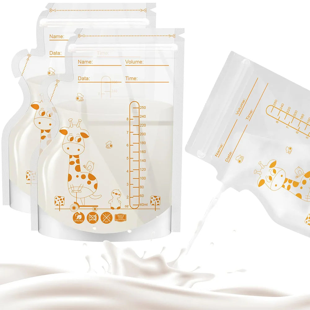 250ml BPA-Free Breast Milk Storage Bags – Leakproof Freezer Pouches for Safe Baby Feeding